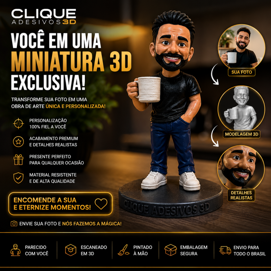 Miniatura 3D Personalizada 14cm - Pintura Artesanal